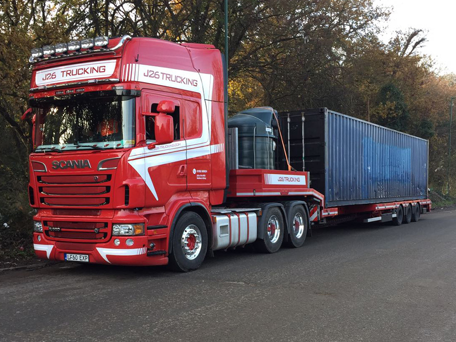 Red and white Scania R620