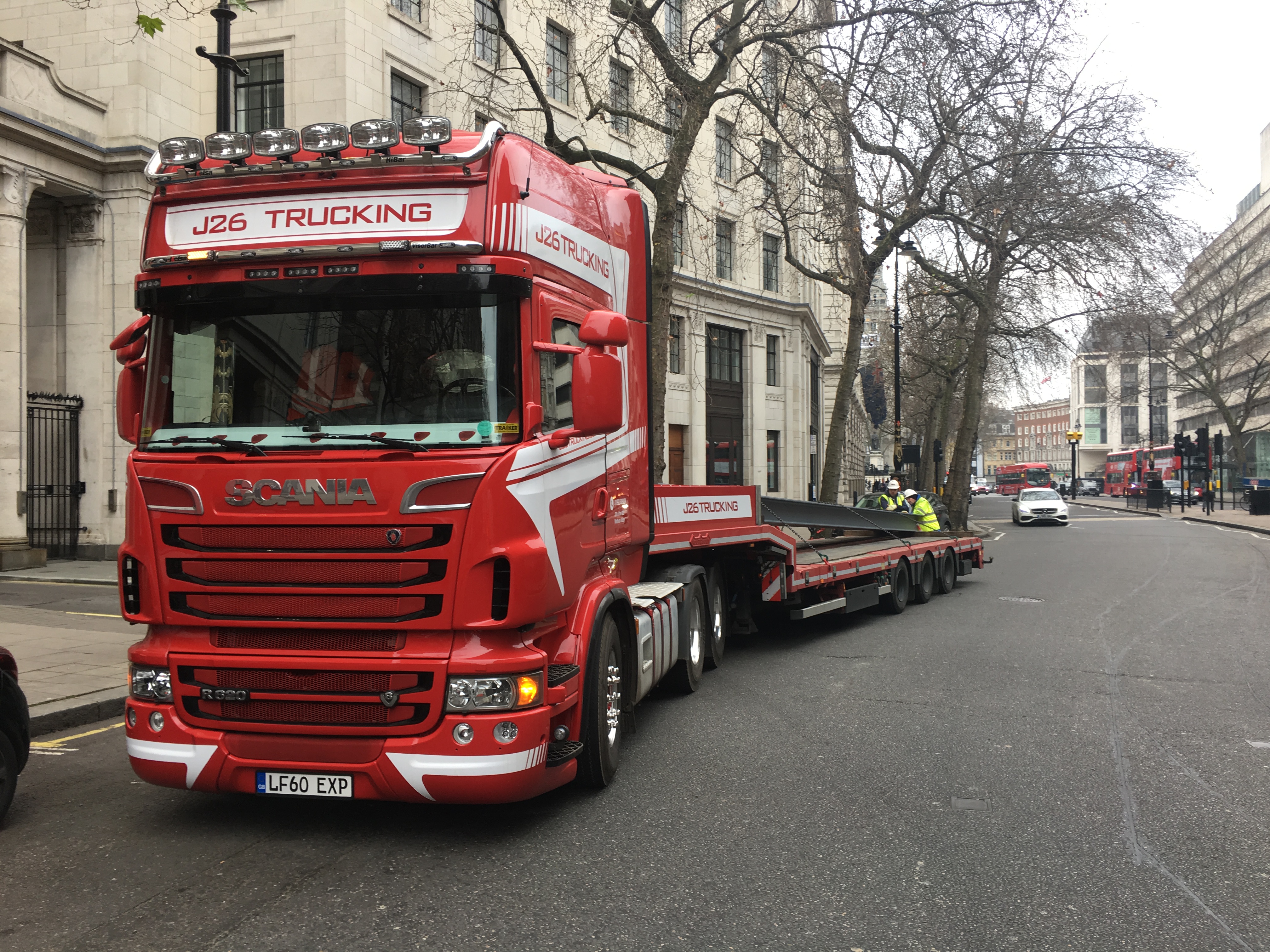 red and black Scania